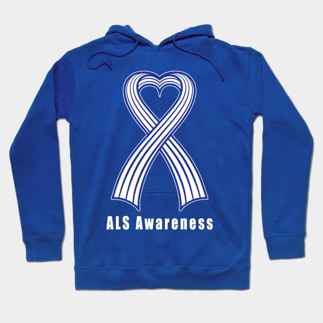 ALS Awareness Heart Ribbon Hoodie by PenguinCornerStore
